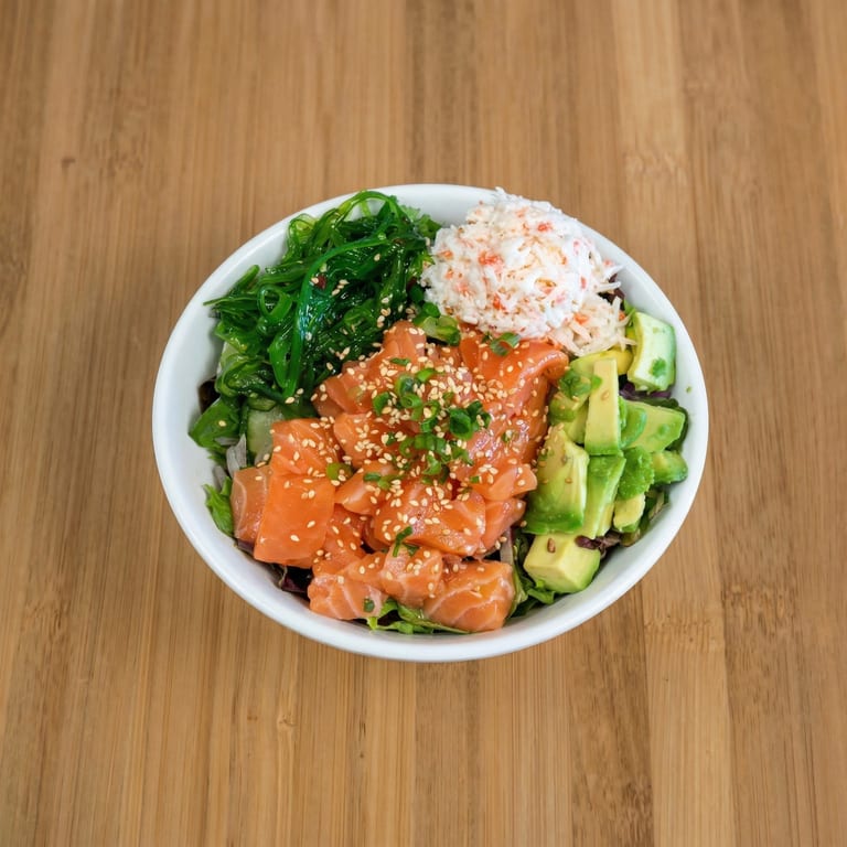 Savor our salmon bowl