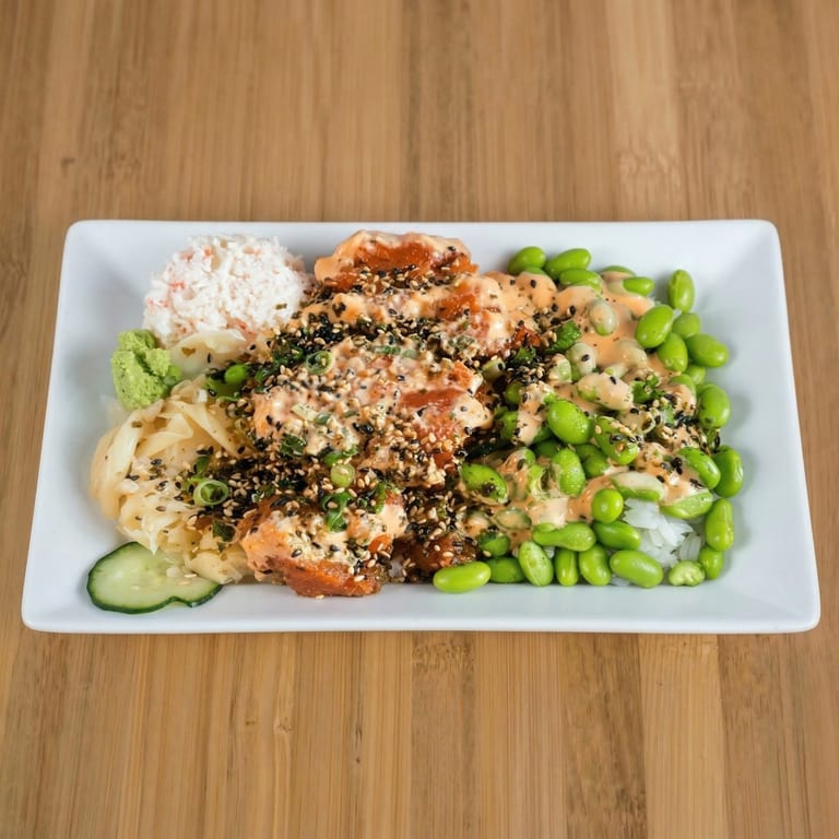 Savor our salmon bowl